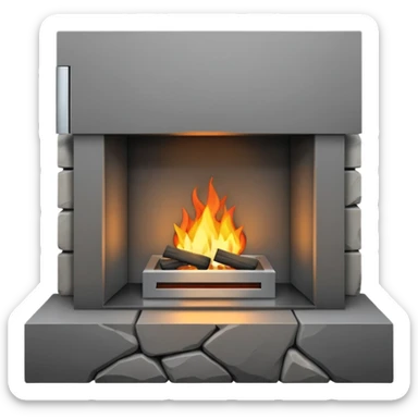 modern fireplace sticker