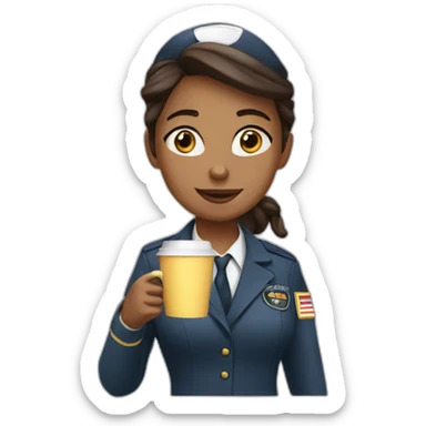 Pilot girl with coffee sticker