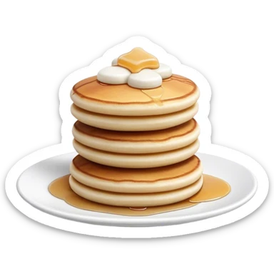 Cinematic Realistic Poffertjes Dessert Emoji, depicted as small, fluffy mini pancakes dusted with powdered sugar rendered with lifelike texture and warm, inviting lighting. sticker