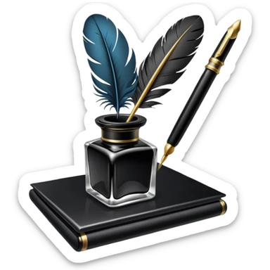 Pen and inkwell sticker