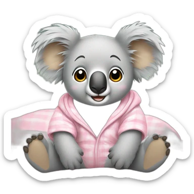 A koala wearing a pyjama sticker