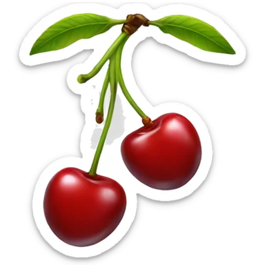 Two red cherries dangling  sticker