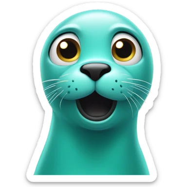 teal-coloured-seal-mindblown-confused-dizzy sticker