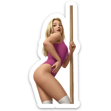 blonde girl in leotard indoors sticker