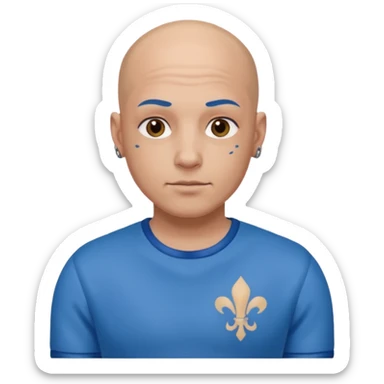 Sujeto pelon vestido de azul tatuado sticker