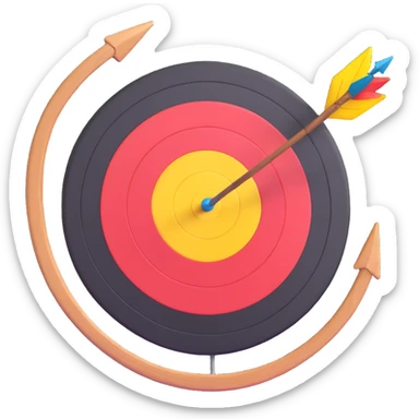 target archery with arrow in center sticker
