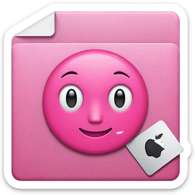 mac os mixed papers skeuomorphic pink sticker