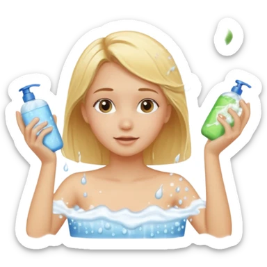 haz una chica rubia bañandose el pelo sticker