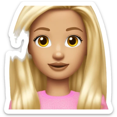 blond long hair y2k clothed pretty barbie girl sticker