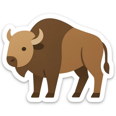 Flat design style bison sticker
