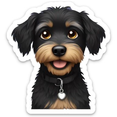 Small black scruffy dog sticker