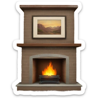 Fireplace sticker