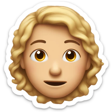 happy pouting heart with small hearts around it sticker