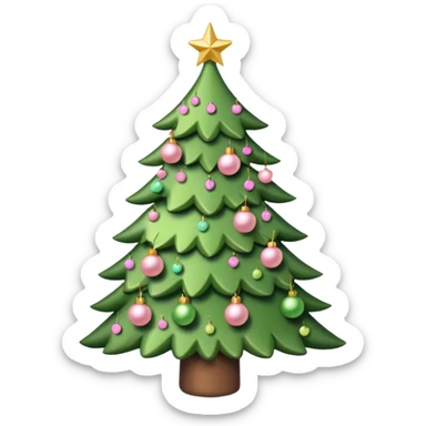 light green and light pink xmas tree sticker