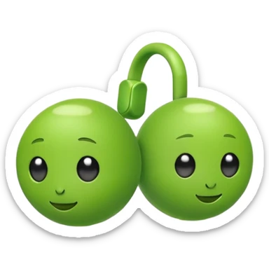green pea with wireless earbuds sticker