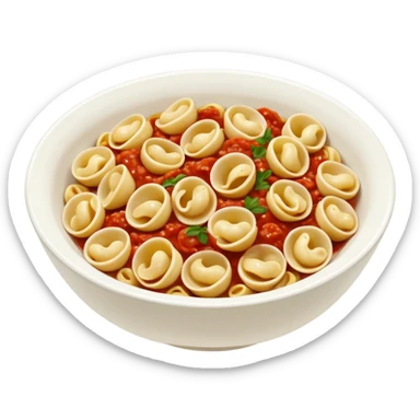 a bowl of orecchiette pasta, realistic, detailed, appetizing sticker