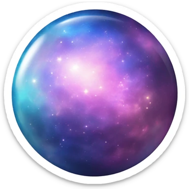 Pastel iridescent Sparkly Nebula galaxy orb, blue pink light blue dark blue purple sticker