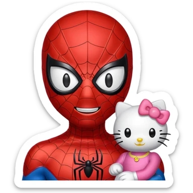 spider man and hello kitty sticker