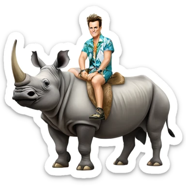 Ace Ventura on a rhino  sticker