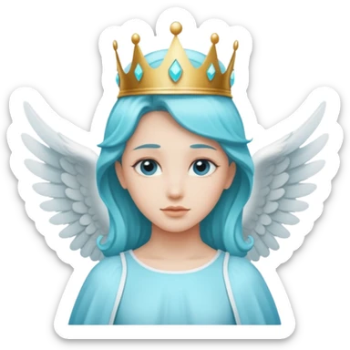 an angel with a cyan crown on his head, 4 wings sticker