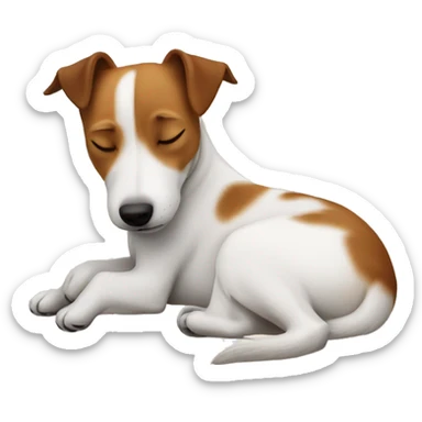 Jack Russell Terrier dog sleeping sticker