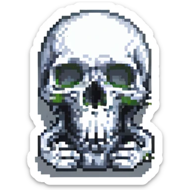 skull making a 'shh' gesture, finger to mouth sticker