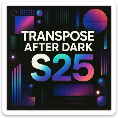 Make a logo the image above, take out ALL wording and replace with TRANSPOSE AFTER DARK S25!  sticker