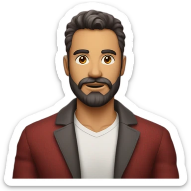 Hombre pelirrojo con pecas y vestido casualmente y con barba roja  sticker