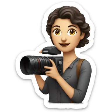 Armenian film director woman holding a cinema camera.  sticker