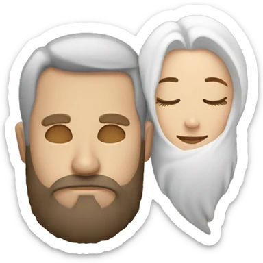 Guy beard with lady sleeping togther sticker