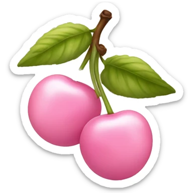 Light pink cherries with a ribbon on top of stem sticker