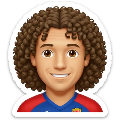 carles puyol football player curly hair sticker