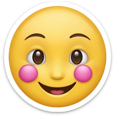 Generic Yellow emoji with pink under eye patches sticker