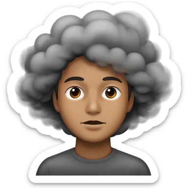 A dark mysterious body behind the thike smoke with his dark face is visible mre than the smoke sticker