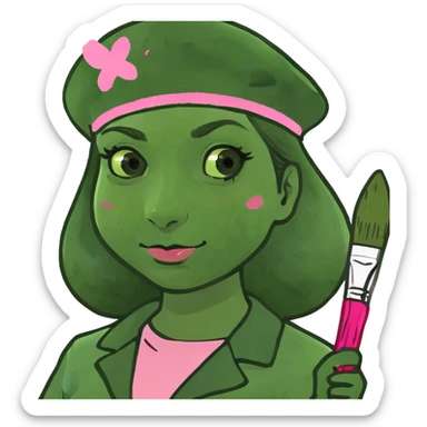 pink girl spam artist sticker