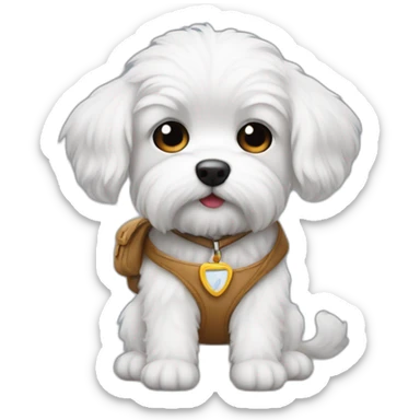 Maltipu sitting on a shoulder sticker