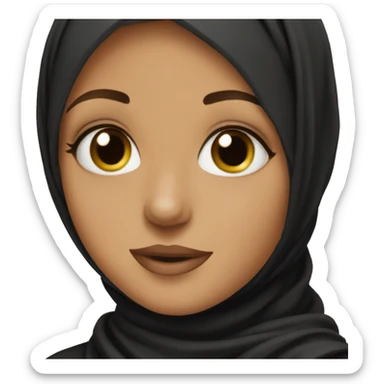 Pretty girl wearing black hijab  sticker