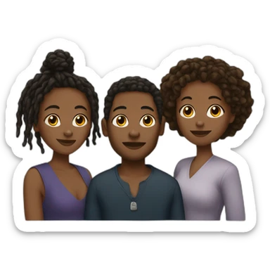 Younger Black man with Locs with two black women  sticker
