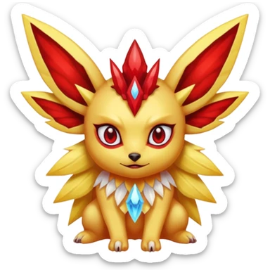 Red Translucent Scary Fairy-Jolteon-goddess sticker