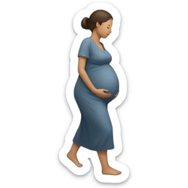 Very pregnant woman sleep walking sticker