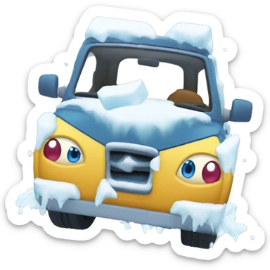 3 blocchi di ghiaccio che volano da una melazana sticker