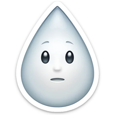 White tear drop sticker