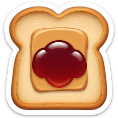 A toast with peanut butter and jam sticker