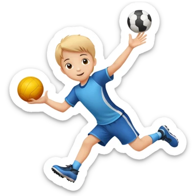 child catching a ball, cheerful and focused, with motion lines to show action sticker