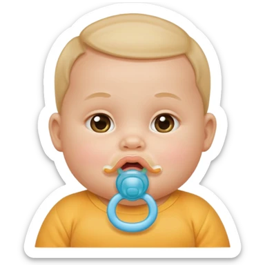 baby with pacifier in mouth sticker