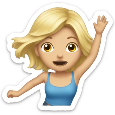 Falling blonde sticker