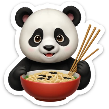 A Kang fu panda eating noodles  sticker