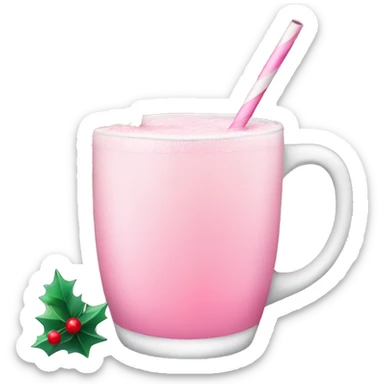pastel pink christmas christmas drink sticker