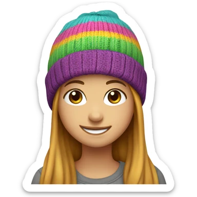 smiling girls with beanie hats sticker