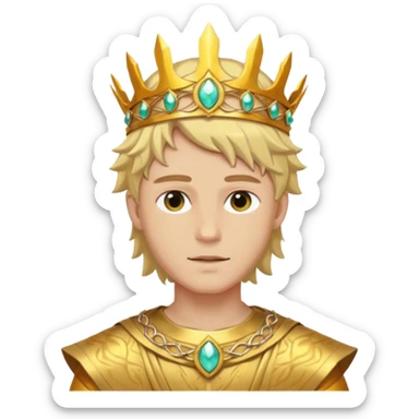 Sun Prince – sun circlet + gold tunic,Golden Princes. sticker